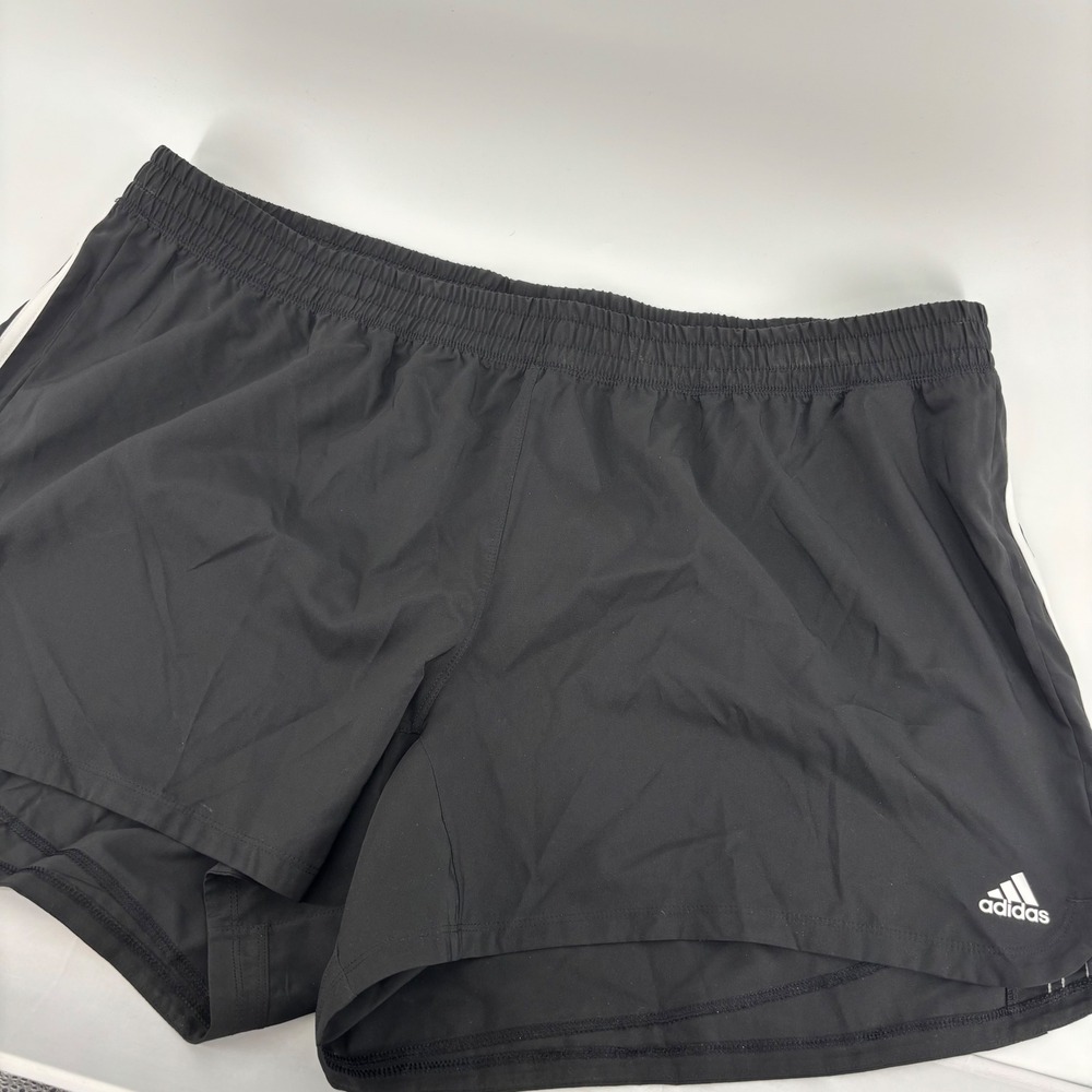 Adidas WTR Pacer Shorts‎ Women 3X Black NEW Training Woven H59079 3-Stripe